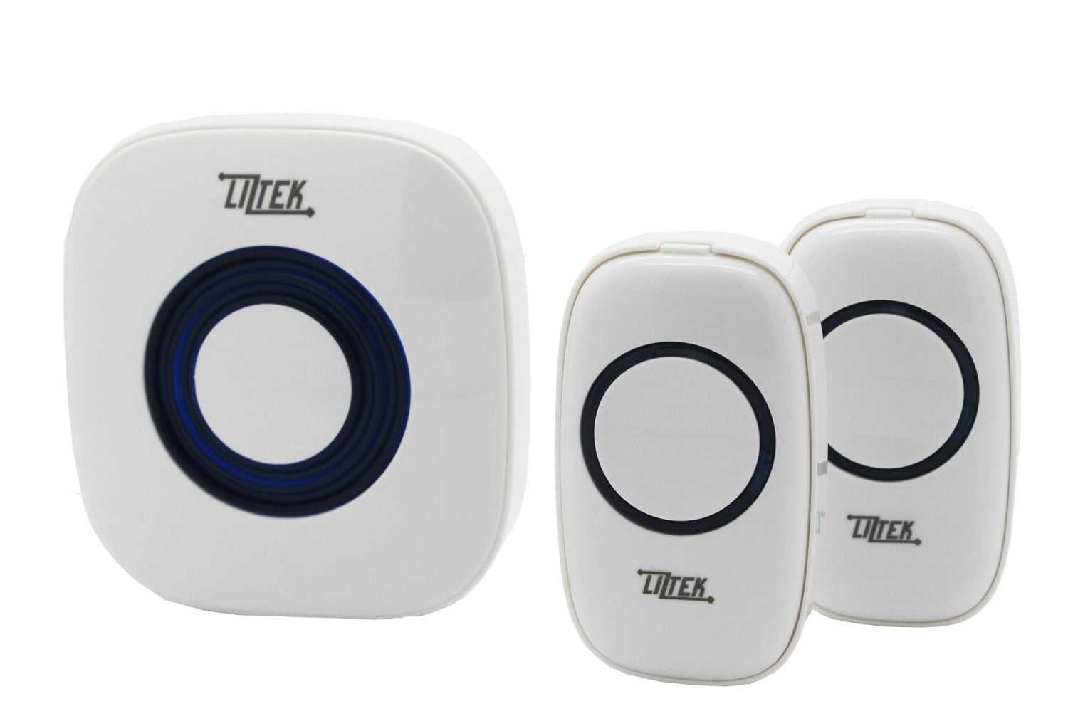 Liztek Portable Wireless Doorbell with 1 Plug In Receiver and 2 Remotes