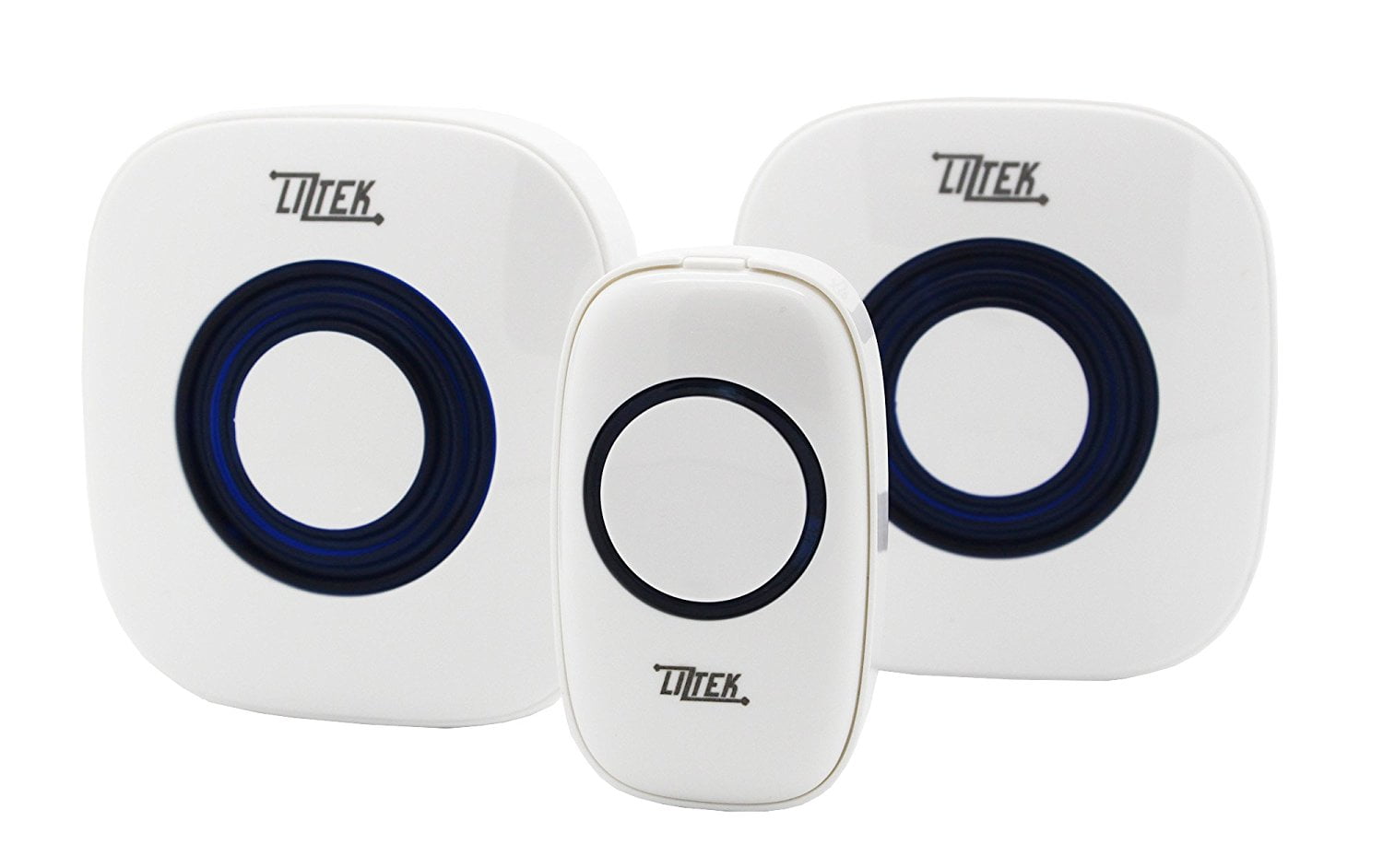 Liztek Portable Wireless Doorbell with 2 Plug In Receivers and 1 Remote