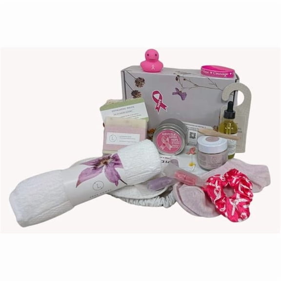 Lizush LZSH-3701154122019 Breast Cancer Awareness Gift Box - Hope for A Warrior & A Survivor - Support Care Pamper Package - All Natural