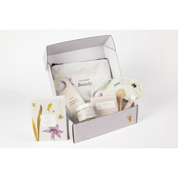 Lizush - Travel Toiletry Bag Kit GIft, Cosmetic Bag filled with Bath and Body products Gift Set, Great as an Appreciation Gift