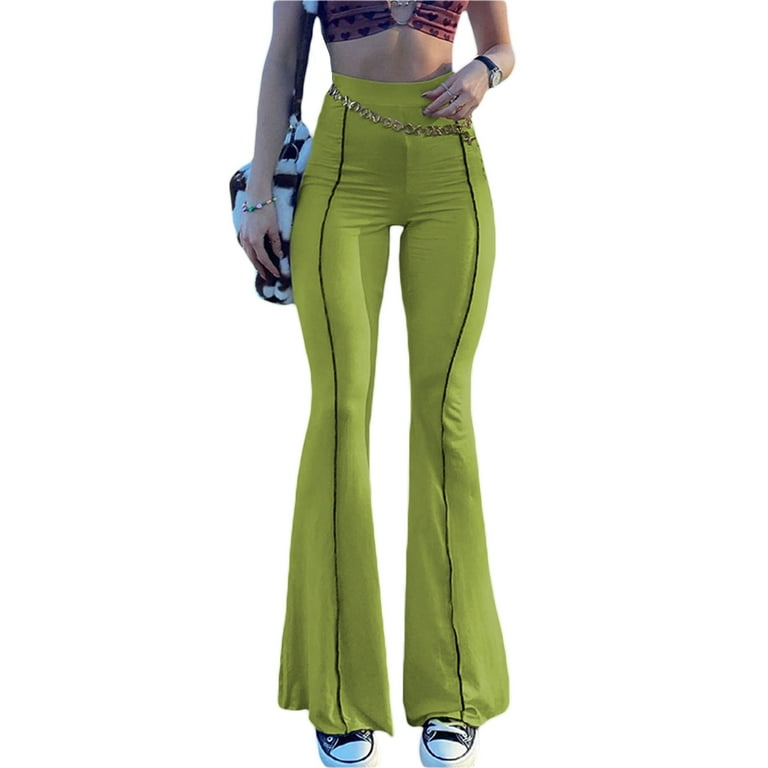 Flared Trousers Ladies Green Adult Flared Trousers Ladies Green Adult