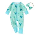 Lizynuty Baby Girl Fall Outfit, Long Sleeve Heart Print Jumpsuit with