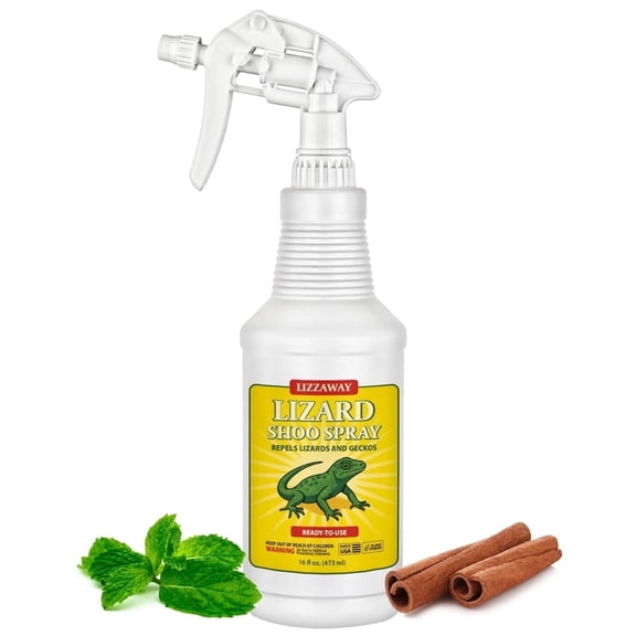 LizzAway Lizard Shoo Spray - Plant-Based Lizard Repellent for Outdoors & Home - Gecko, Skink, & Reptile Deterrent - Gecko Repellent Spray to Keep Lizards Off Porch, Patio, Garden & Driveway