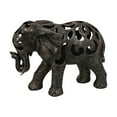 thumbnail image 1 of Lizza Elephant Tabletop Decor, Detailed Cut Out Bronze Resin, 17 Inch, 1 of 5