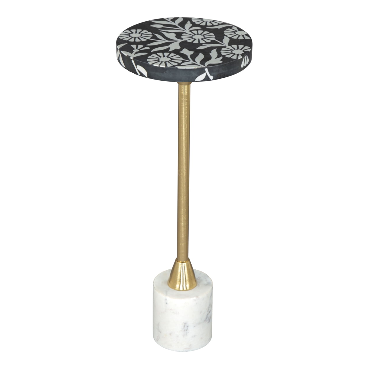 Lizza Multicolor Round Resin and Steel Accent Table