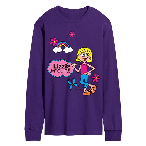 Lizzie McGuire - Cartoon Rainbow Flowers - Men's Long Sleeve Graphic T-Shirt