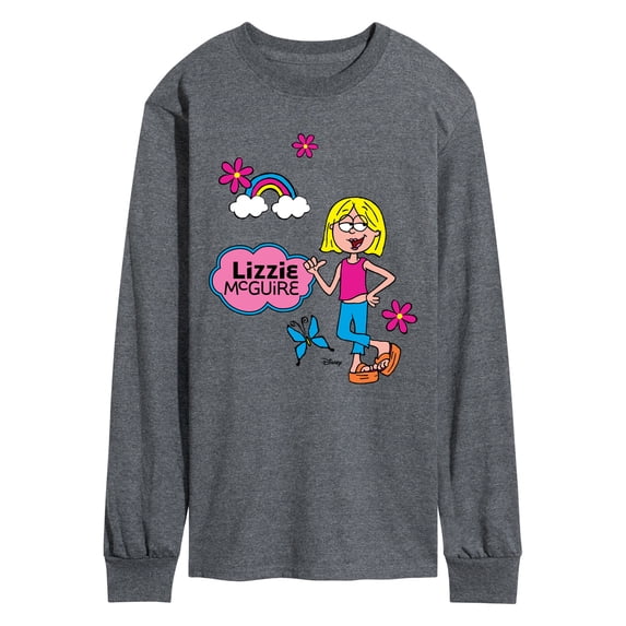 Lizzie McGuire - Cartoon Rainbow Flowers - Men's Long Sleeve Graphic T-Shirt