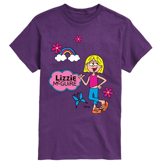 Lizzie McGuire - Cartoon Rainbow Flowers - Men's Short Sleeve Graphic T-Shirt