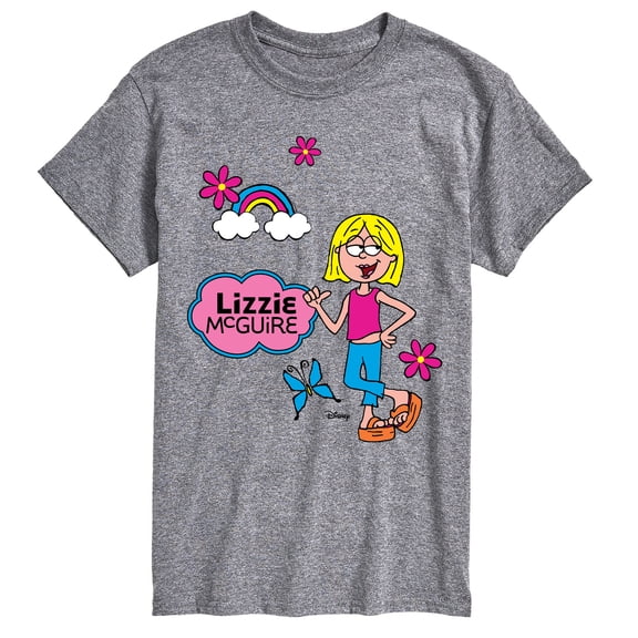 Lizzie McGuire - Cartoon Rainbow Flowers - Men's Short Sleeve Graphic T-Shirt