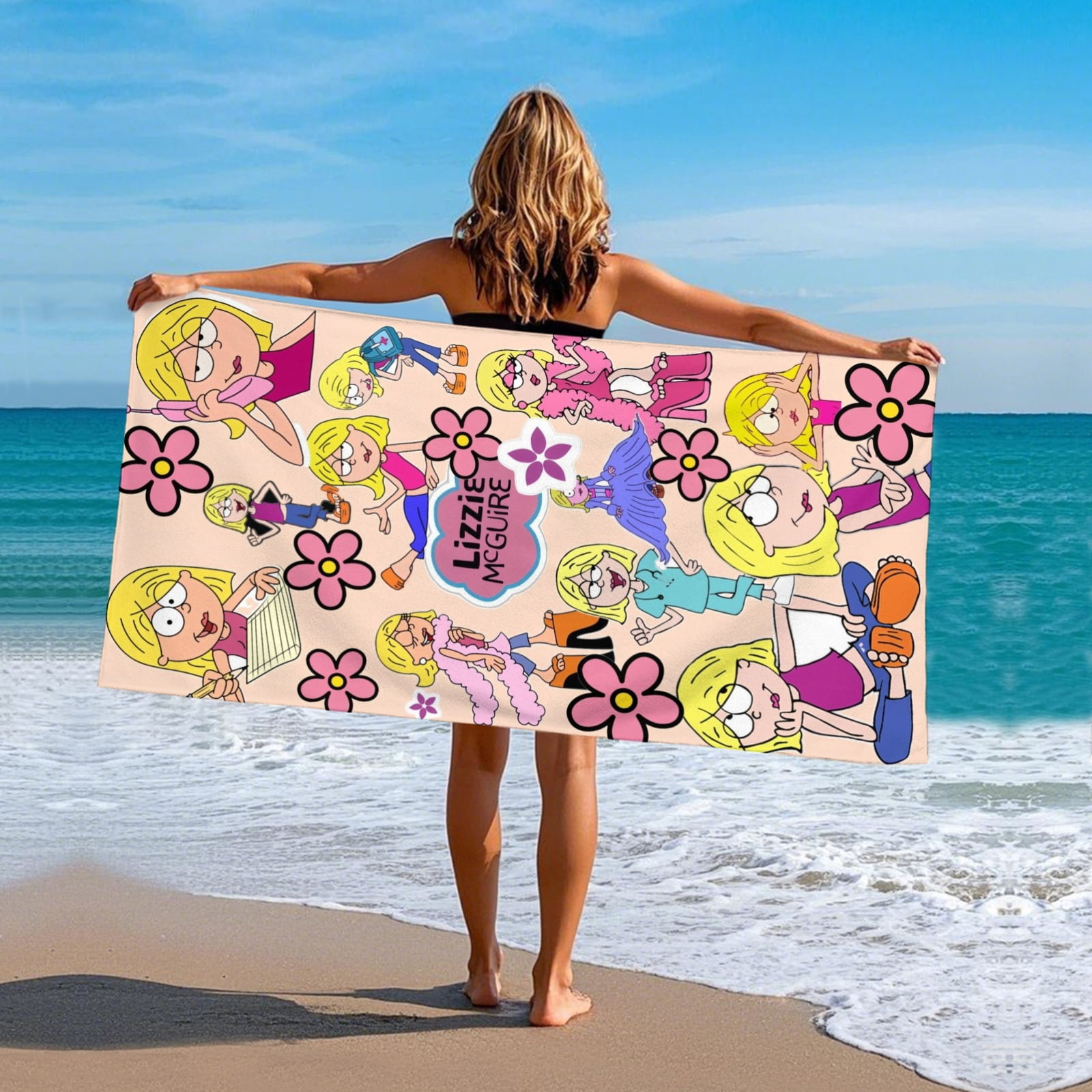 Lizzie Mcguire Banner Gifts Beach Towel for Women Girl Birthday Inspired Fan Bath Outdoor Music Lover