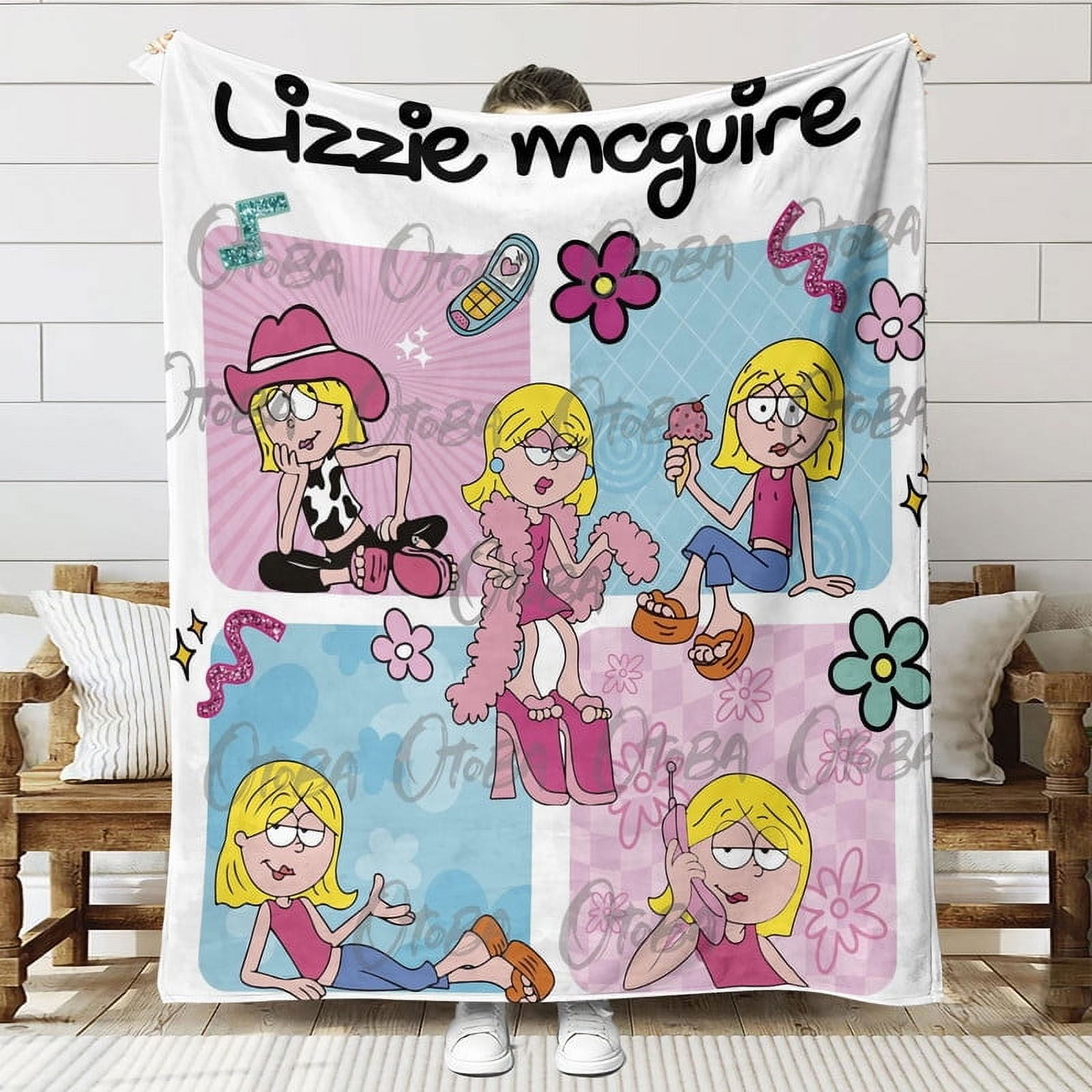 Lizzie Mcguire Banner Throw Blanket Gifts for Fans Lover Girls Boys Women Present Hoodie Him Bed 30"x40"
