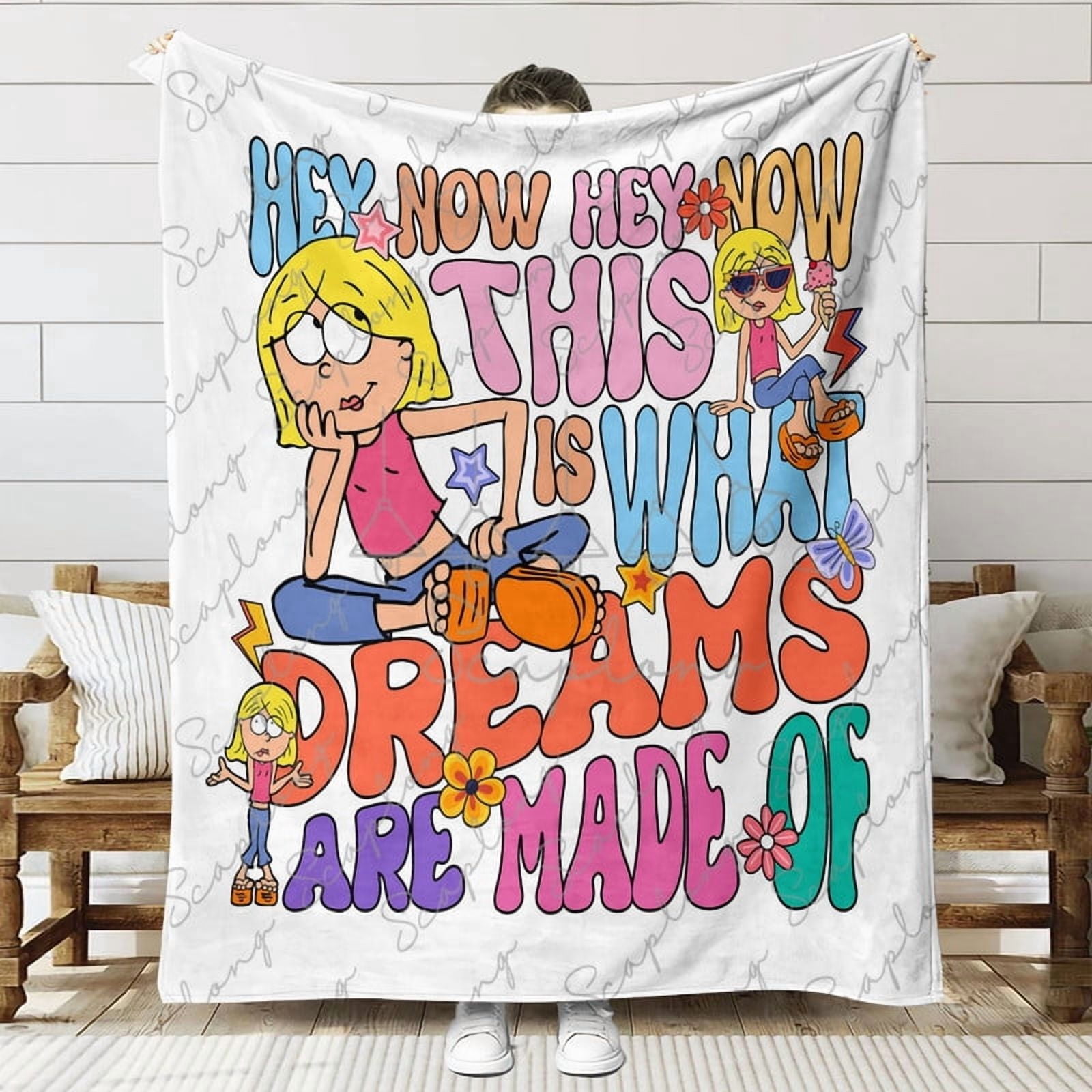 Lizzie Mcguire Banner Throw Blanket Gifts for Fans Lover Girls Boys Women Present Hoodie Him Bed 50"x60"