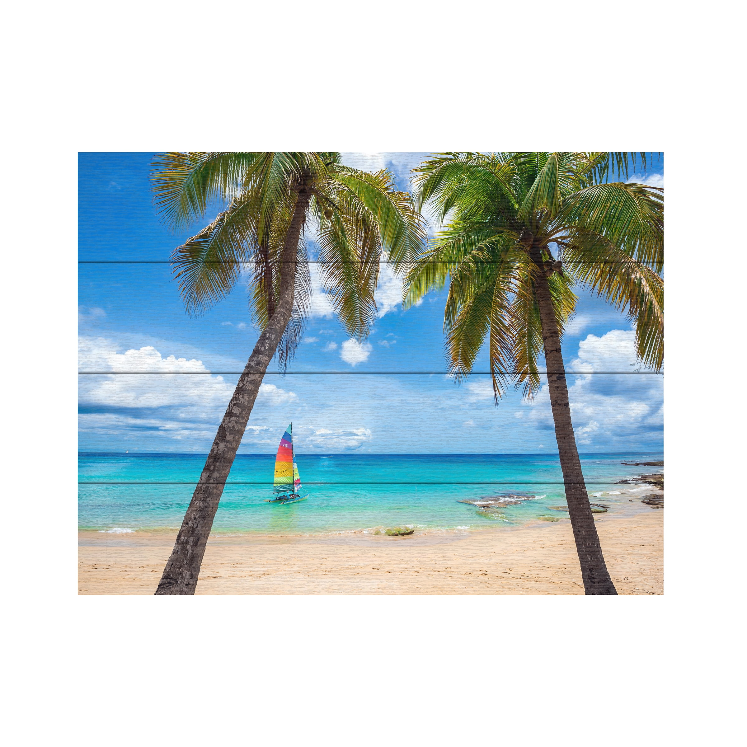 Lizzy Davis 'Postcard From Paradise' Wood Slat Art 12x16