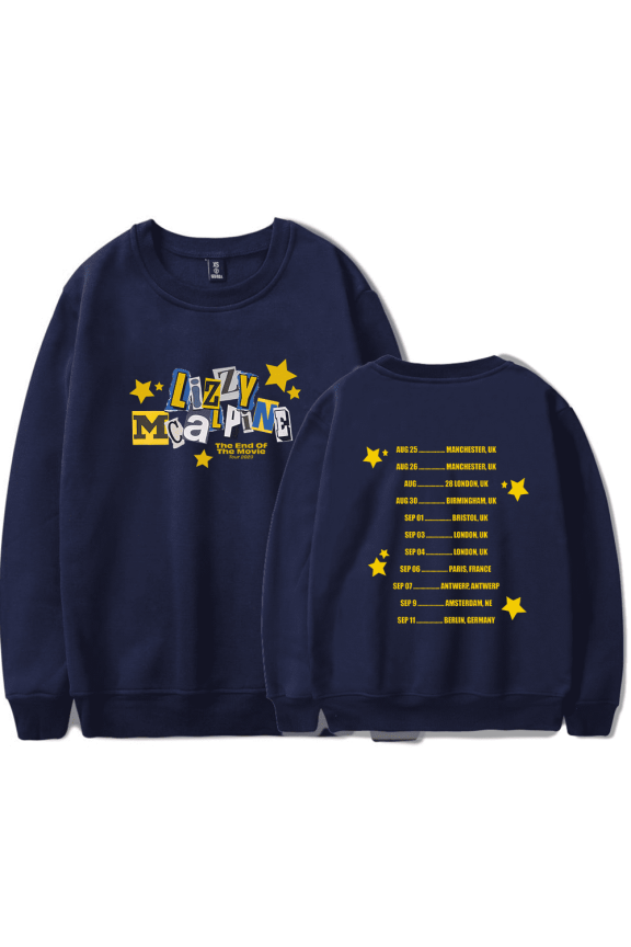 Lizzy McAlpine Merch Sweatshirt The End Of The Movie Tour 2023 Crewneck Streetwear Men Women Long Sleeve