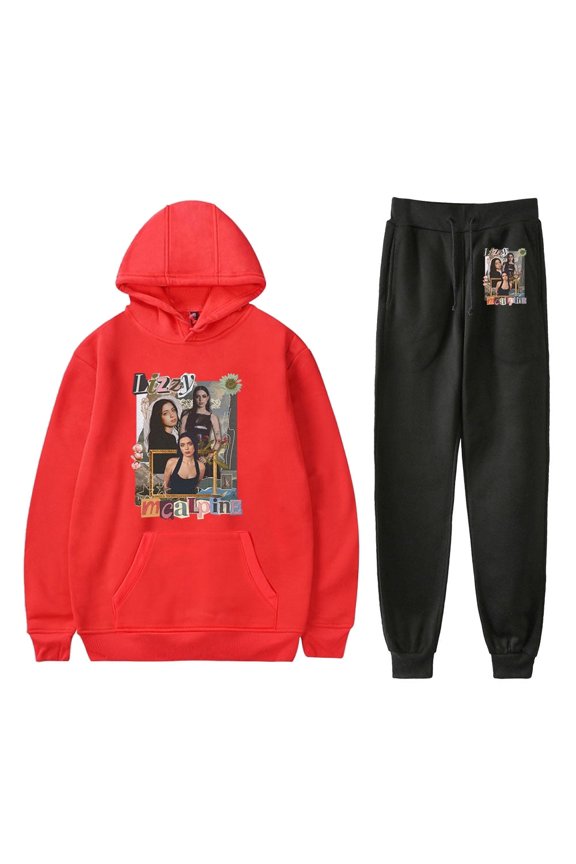 Lizzy McAlpine The Older Tour Merch Hoodie and SWEATPANTS set pop print Unisex Casual Street Clothing