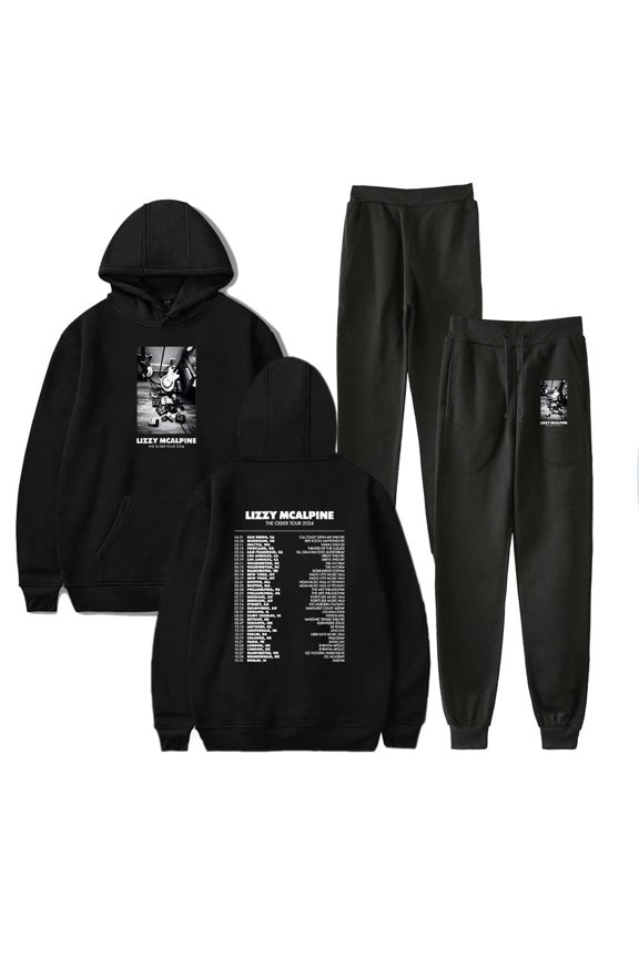 Lizzy McAlpine Tour Merch Hoodie and SWEATPANTS set pop print Unisex Casual Street Clothing