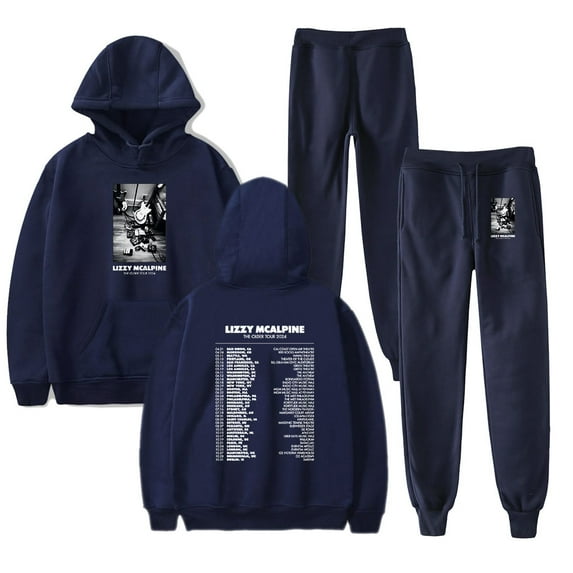 Lizzy McAlpine Tour Merch Hoodie and SWEATPANTS set pop print Unisex Casual Street Clothing