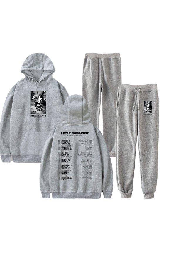 Lizzy McAlpine Tour Merch Hoodie and SWEATPANTS set pop print Unisex Casual Street Clothing