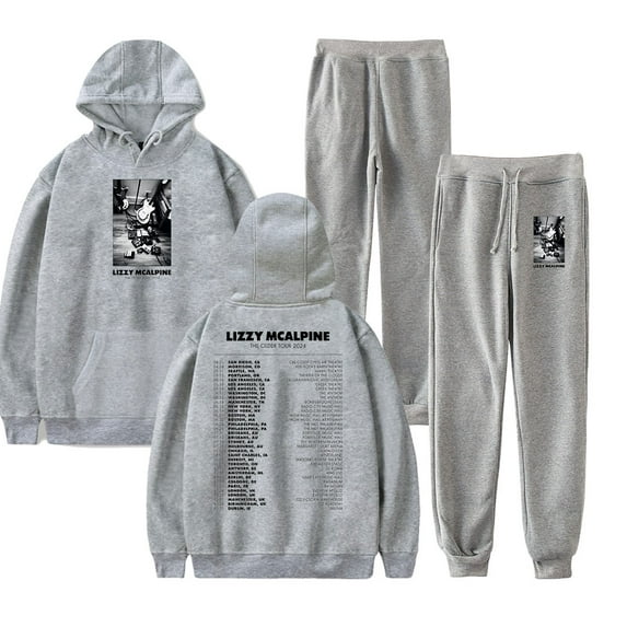 Lizzy McAlpine Tour Merch Hoodie and SWEATPANTS set pop print Unisex Casual Street Clothing