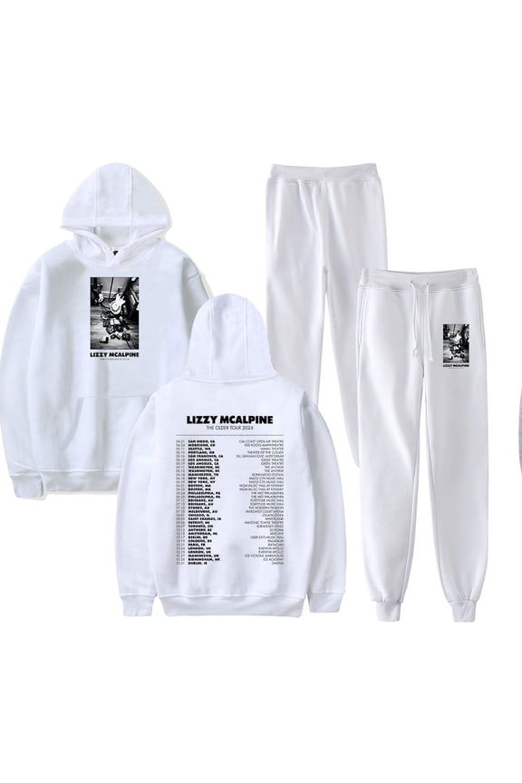 Lizzy McAlpine Tour Merch Hoodie and SWEATPANTS set pop print Unisex Casual Street Clothing