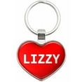 thumbnail image 1 of Lizzy - Names Female Metal Heart Keychain Key Chain Ring, Multiple Colors Available, 1 of 1