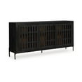 thumbnail image 1 of Benjara Lizzy Sideboard Console, 3 Inner Shelves, Black Natural Wood 64 Inch, 1 of 5