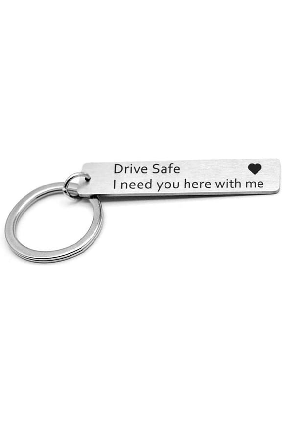Ljia Drive Safe I Need You Here with Me Keychain Husband Hubby Boyfriend Gift for Birthday Valentines Day Anniversary Christmas Stocking Stuffer A416