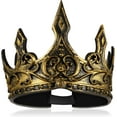 thumbnail image 1 of Ljia Halloween Costumes Regal King Crown Vintage Royal King Crown Headband Cosplay Crown Prop Costumes Headdress Party Favors (Random Pattern) A605, 1 of 7