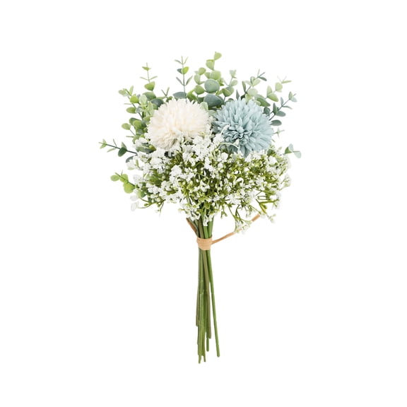 Ljiaocrou Artificial Green Plants, Artificial Flowers, Artificial Hydrangea Baby's Breath Wedding Bouquets, Soft Natural Tone Indoor Home Decor Photography Props