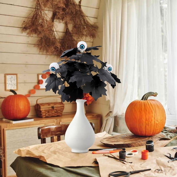 Ljiaocrou Artificial Maple Leaves, Fall Decor, Faux Silk Maple Leaf Branches for Wedding Bouquet Table Centerpieces, Realistic Texture and Durable Plastic Material