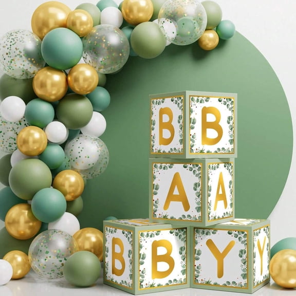 Ljiaocrou Baby Shower Decorations, Party Balloon Decor, Green Surprise Box Balloons Set, Cardboard Material, Versatile Combination Placement, Suitable for Marriage Proposals and Family Celebrations