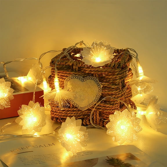 Ljiaocrou LED Solar String Lights, Outdoor Decorative Lights, Wedding Courtyard Festival Lighting, Portable Battery Powered, Plastic Material, Energy Saving, Weather Resistant