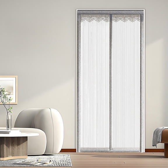 Ljiaocrou Magnetic Screen Door, Heavy Duty Mesh Curtain, Full Strip Magnetic Closure Insect Protection, Reinforced Tear Resistant Silk Mesh, No Drilling Installation, Ventilated Transparent Design