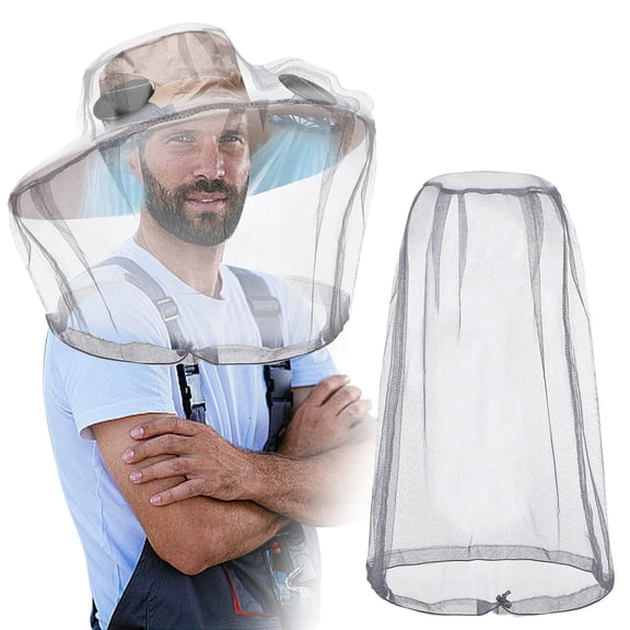 Ljiaocrou Mosquito Net Hat Cover, Insect Head Net, Adjustable Breathable Outdoor Mosquito Protection, Lightweight Portable Mesh for Fishing Camping Hiking Gardening