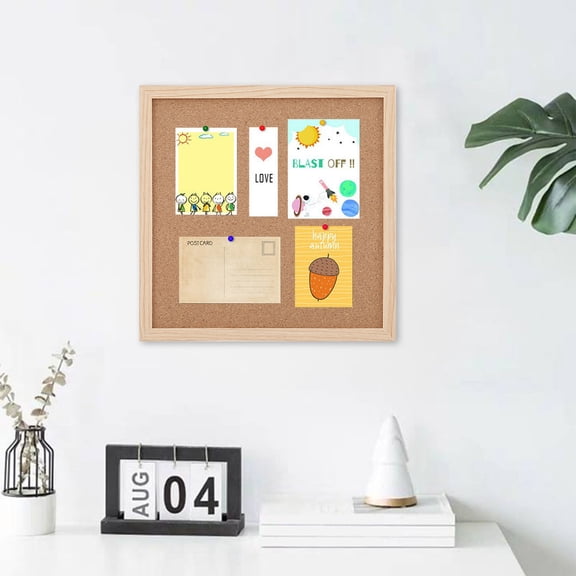 Ljiaocrou Photo Display Board, Cork Message Board, Hanging Photo Wall Decor with Punch-Free Installation, Wood Frame Photo Organizer for Home and Office Use