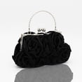 thumbnail image 1 of Ljiaocrou Rose Wristlet Evening Bag, Bridal Purse, Elegant Rose-Patterned Handbag for Weddings and Formal Events, Compact Handheld Design, Stylish Rose-Embroidered Accessory for Women, 1 of 7