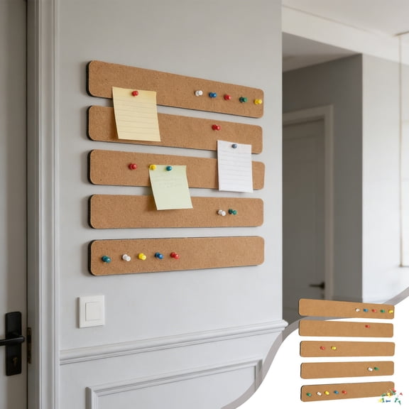 Ljiaocrou Soft Bulletin Board Strips, Self-Adhesive Wall Organizer, Long Modular Polyester Fiber Panels for Photo Display, Note Holding, Key Hanging, Durable Push Pin Compatible Storage Solution