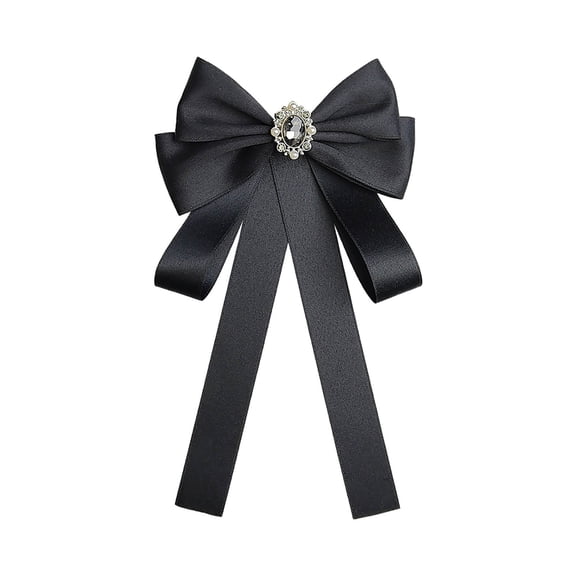 Ljiaocrou Women Bow, Adjustable Neck Bow, Elegant Solid Color Bow with Long Ribbon for Wedding Party Office Daily Wear, Soft Durable Fabric Accessory