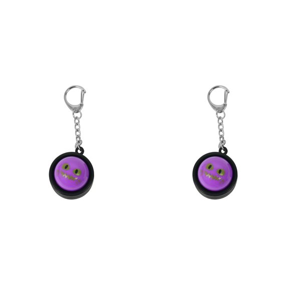 Ljkilskltr 2Pcs Halloween Fidget Keychain, Clicker Fidget Toy, 1.38in Sensory Click Keychain Monster Face Novelty Pendant for Bag Purse Daily Travel Party Decor