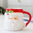 thumbnail image 1 of Ljkilskltr 3D Sculpted Christmas Ceramic Mug,5 in x 3.8 in Santa Claus Coffee Cup,Glossy Hand‑Painted Holiday Drinkware for Cocoa Tea Home Party, 1 of 9