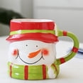 thumbnail image 1 of Ljkilskltr 3D Sculpted Christmas Ceramic Mug,5 in x 3.8 in Snowman Coffee Cup,Glossy Hand‑Painted Holiday Drinkware for Hot Beverages Table Decor, 1 of 9