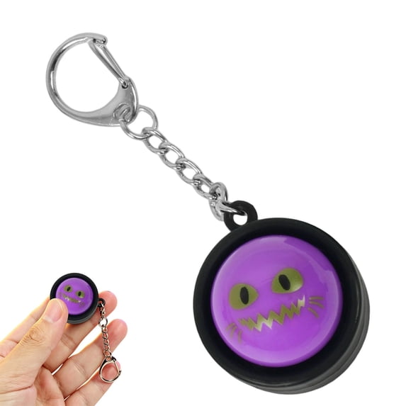 Ljkilskltr Halloween Fidget Keychain, Clicker Fidget Toy, 1.38in Sensory Click Keychain Monster Face Novelty Pendant for Bag Purse Daily Travel Party Decor