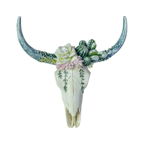 Ljstore Hangs Flower cow skull wall decoration with holes home decoration S Flower Cow Skull Wall Decoration Home Wall Decor Ornament With Hanging Hole S Resin