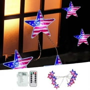 Ljstore Home Textile Storage Lamp Led Day Decorative Independence String Wire Flag Shaped Copper Light Housekeeping & Organizers