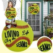 Ljstore Living Life By The Seams Door Hanger Sign Hanging Holiday Listing Sign Home Front Door Decor Ornament Door Hanging Decoration Home & Garden