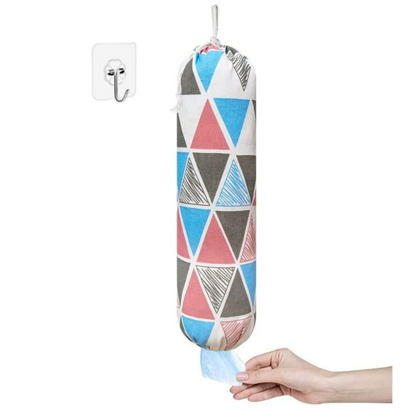 Ljstore Storage Bag Organizer Kitchen Garbage Bag Storage Bag Large Grocery Bag Wall Hanging Plastic Bag Storage Hanging Bag​for Home Kitchen Traveling Drawstring Washable