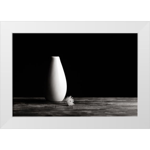 Ljubicic, Dusan 24x17 White Modern Wood Framed Museum Art Print Titled - Flower And Vase