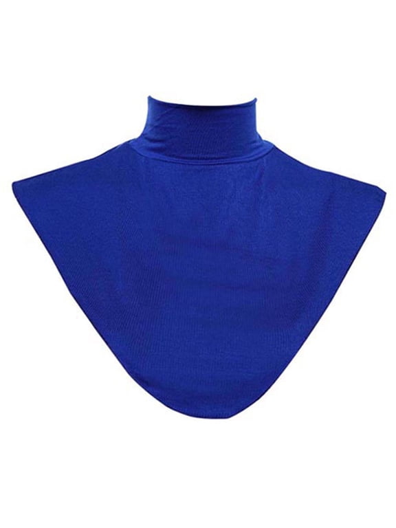 1/2pcs Fake Collar Soft Texture Womens Neck Cover Collar Blouse Half Turtleneck Stretch Shirts Collar Detachable Neck Warmer Layering Accessory Blue