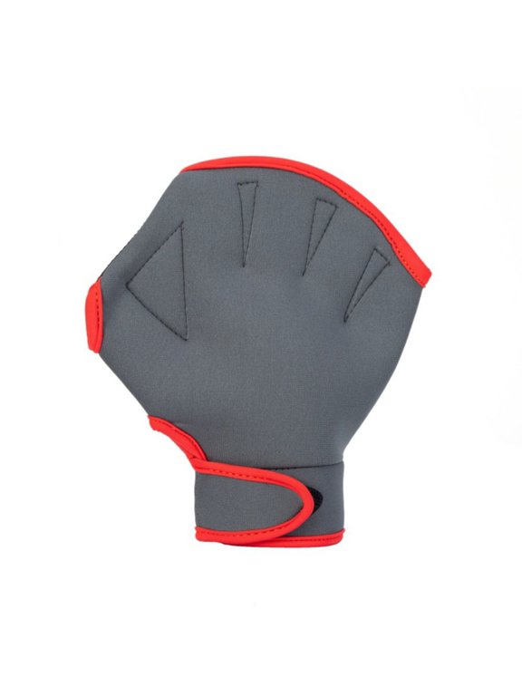 1Pair Swimming Flippers Nylon Water Gloves Anti-Scratch Sun Protection Snorkeling Paddling Glove for Swim Training Aquatic Grey S