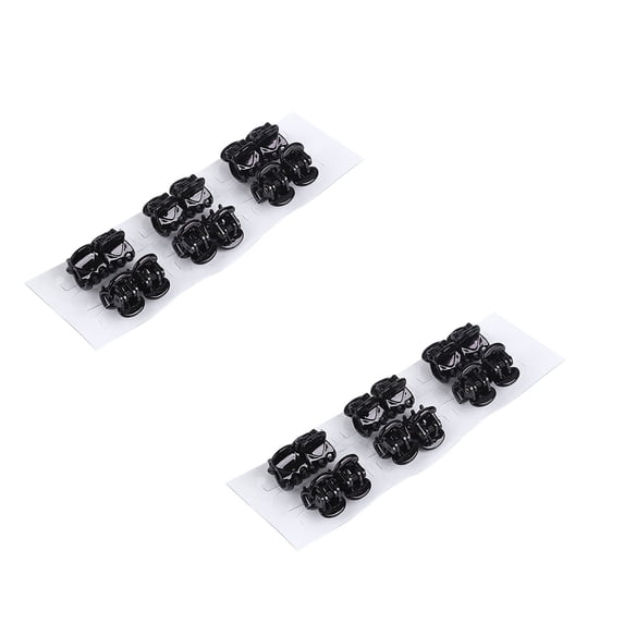 Ljudmp 24Pcs Mini Hair Claw Clips, Solid Color Bow-knot Grasping Clip Small Hair Clips for Women, Fine Hair Plastic Multifunction Clamp Clips Hair Accessories Gifts for Everyday Party Black